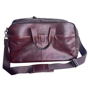 Boconi Mens Leather Duffel Bag Nashville Est 2010 Brown Travel Carry On Bag